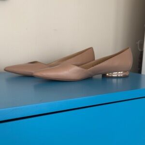 Naturalizer Tan Women's Flats with Gold Heel